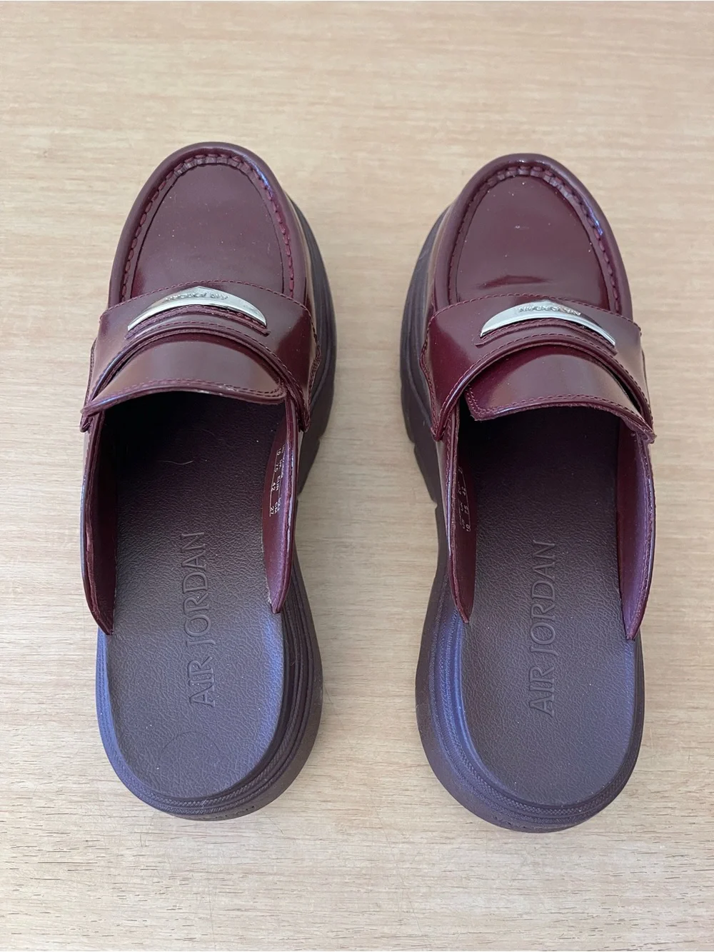 Nike Air Jordan Mule Dark Red Silver HJ4292 600 Women Sz 10 Slip-on Platform